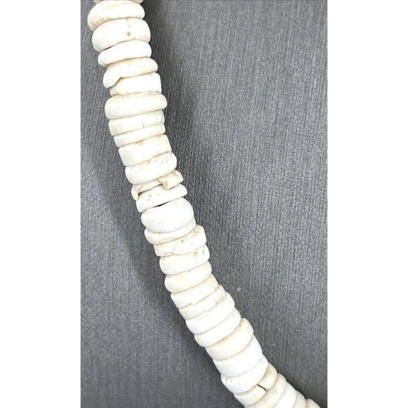 Puka Shell Necklace Shark Jaw Pendant Large Shells 8.5mm 16" Long Vintage - Picture 6 of 8